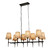 Searchlight Gothic 8 Light Hammered Black with Natural Shades Bar Pendant Light 