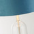 Searchlight Oxford Satin Nickel with Teal Shade Table Lamp 