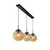 Searchlight Punch 3 Light Black with Champagne Glass Bar Pendant Light 