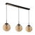 Searchlight Punch 3 Light Black with Champagne Glass Bar Pendant Light 