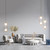 Maytoni Ring 2 Light Brass and Black with White Diffusers Pendant Light 