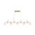 Dallas 25 Light Satin Brass with White Opal Diffusers Bar Pendant Light