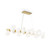 Dallas 25 Light Satin Brass with White Opal Diffusers Bar Pendant Light