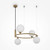 Ring 4 Light Brass and Black with White Diffusers Pendant Light