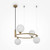 Maytoni Ring 4 Light Brass and Black with White Diffusers Pendant Light 
