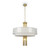 Impressive 5 Light Gold with White Shaded Pendant Light