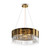 Wonderland 6 Light Gold with Glass Shaded Pendant Light