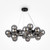 Dallas 25 Black with Smoke Glass Diffusers Pendant Light