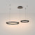 Maytoni Rim 2 Light Black 61W LED Ringed Pendant Light 