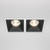 Maytoni Alfa LED 2 Light Black with White 15W 3000K Square Recessed Light 