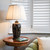 Elstead Lighting Black Birds Jar with White Shade Table Lamp 