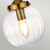 Elstead Lighting Cosmos Aged Brass and Cream Pendant Light 