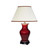 Elstead Lighting Majin Oxblood Red Jar with Cream Shade 36cm Table Lamp 