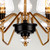Elstead Lighting Armand 8 Light Aged Brass with Black Chandelier 