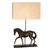 Flambeau Dorado Bronze Patina with Natural Hessian Shade Table Lamp 