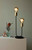 Josefine 2 Light Matt Black with Brass Glass Table Lamp