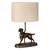 Flambeau Rufus Bronze Patina with Natural Hessian Shade Table Lamp 