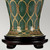 Flambeau Sashi Green with Gold and Brown with Ivory Shade Table Lamp 