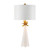 Flambeau Neo White with Gold Leaf and Shade Table Lamp 