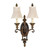 Flambeau Drawing Room 2 Light Walnut Downward Wall Light 