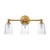 Flambeau Huguenot Lake 3 Light Burnished Brass Chrome IP44 Bathroom Wall Light 