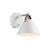 Strap 15 White with Brown Leather Strap Detail Wall Light