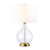 Elstead Lighting Orb Aged Brass and Clear with White Shade Table Lamp 