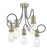 Alzbet 5 Light Antique Brass & Black Semi Flush Pendant Light