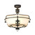 Elstead Lighting Windsor 3 Light Graphite with Opal Diffuser Semi Flush Ceiling Light 