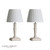 Laura Ashley Lighting Tate Twin Pack Distressed Wood with White Shade Table Lamp 