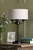 Laura Ashley Lighting Sorrento 3 Light Matt Black with Natural Shade Table Lamp 