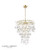 Laura Ashley Lighting Willow 4 Light Satin Champagne with Crystal Pendant Light 