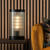 Dar Lighting Bianka Matt Black with Ribbed Glass Diffuser Table Lamp 