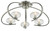 Leighton 5 Light Satin Chrome and Sugar Cane Glass Semi Flush Ceiling Light