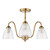 Glynis 3 Light Antique Bronze and Clear Ribbed Glass Semi Flush Ceiling Light