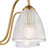 Glynis 5 Light Antique Bronze and Clear Ribbed Glass Semi Flush Ceiling Light