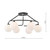 Dar Lighting Luana 6 Light Matt Black with Opal Glass Diffuser Semi Flush Ceiling Light 