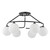 Dar Lighting Luana 6 Light Matt Black with Opal Glass Diffuser Semi Flush Ceiling Light 