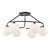 Dar Lighting Luana 6 Light Matt Black with Opal Glass Diffuser Semi Flush Ceiling Light 