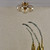 Dar Lighting Urika 3 Light Antique Brass with Amber Glass Flush Ceiling Light 