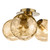 Dar Lighting Urika 3 Light Antique Brass with Amber Glass Flush Ceiling Light 
