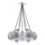Dar Lighting Elpis 7 Light Polished Chrome with Smoked and Clear Glass Diffuser Cluster Pendant Light 