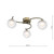 Dar Lighting Nakita 3 Light Antique Brass with Opal and Clear Glass Semi Flush Ceiling Light 