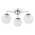 Dar Lighting Teva 3 Light Polished Chrome with Faceted Acrylic Diffuser IP44 Semi-Ceiling Light 