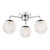 Dar Lighting Teva 3 Light Polished Chrome with Faceted Acrylic Diffuser IP44 Semi-Ceiling Light 