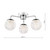 Dar Lighting Teva 3 Light Polished Chrome with Faceted Acrylic Diffuser IP44 Semi-Ceiling Light 