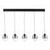 Dar Lighting Ramona 5 Light Matt Black with Smoked Ombre Glass LED Bar Pendant Light 