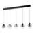 Dar Lighting Ramona 5 Light Matt Black with Smoked Ombre Glass LED Bar Pendant Light 