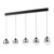 Dar Lighting Ramona 5 Light Matt Black with Smoked Ombre Glass LED Bar Pendant Light 