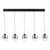 Dar Lighting Ramona 5 Light Matt Black with Smoked Ombre Glass LED Bar Pendant Light 
